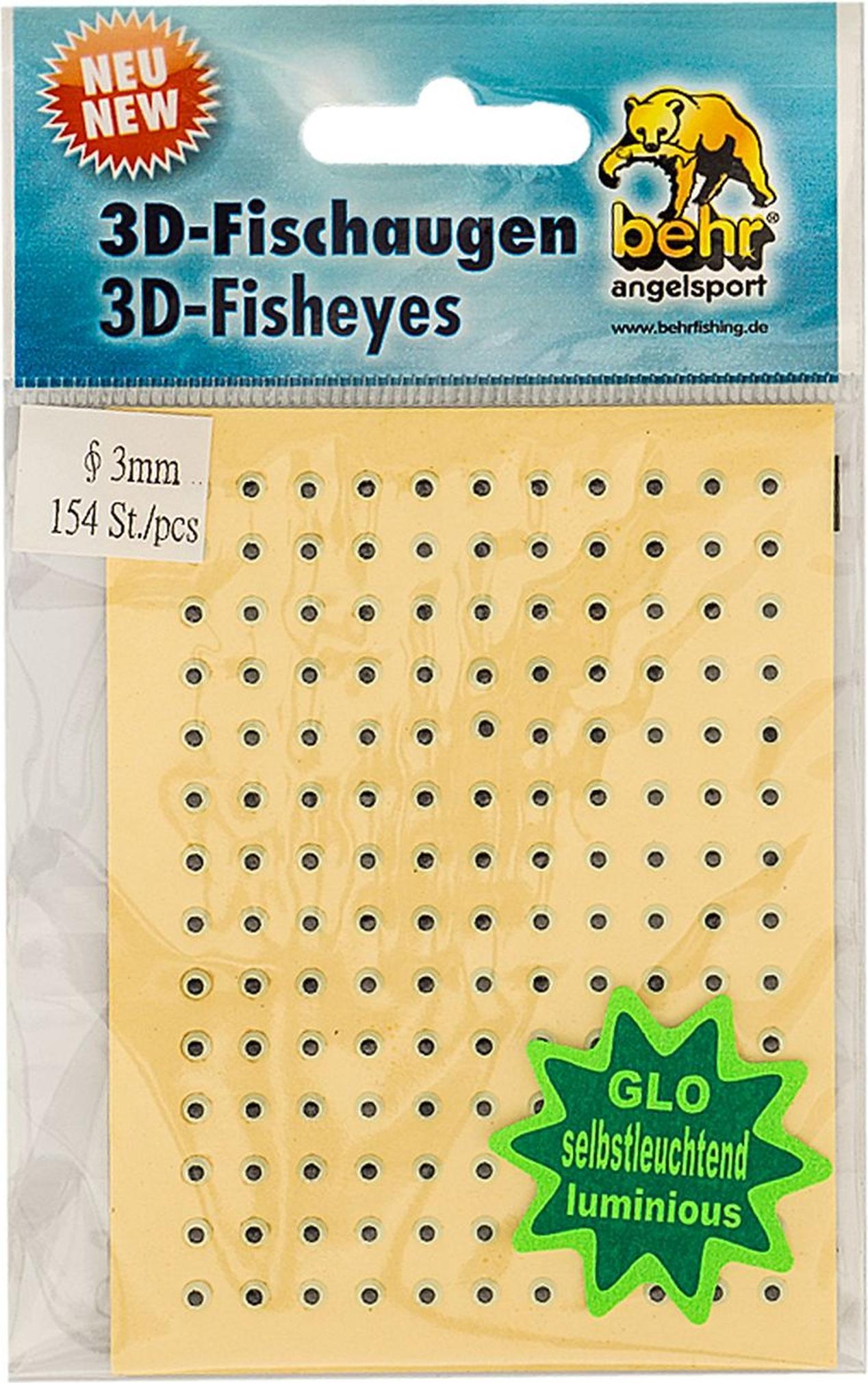 Behr Angelsport GmbH 3D Fisch Augen Leuchtaugen glow black 3 mm