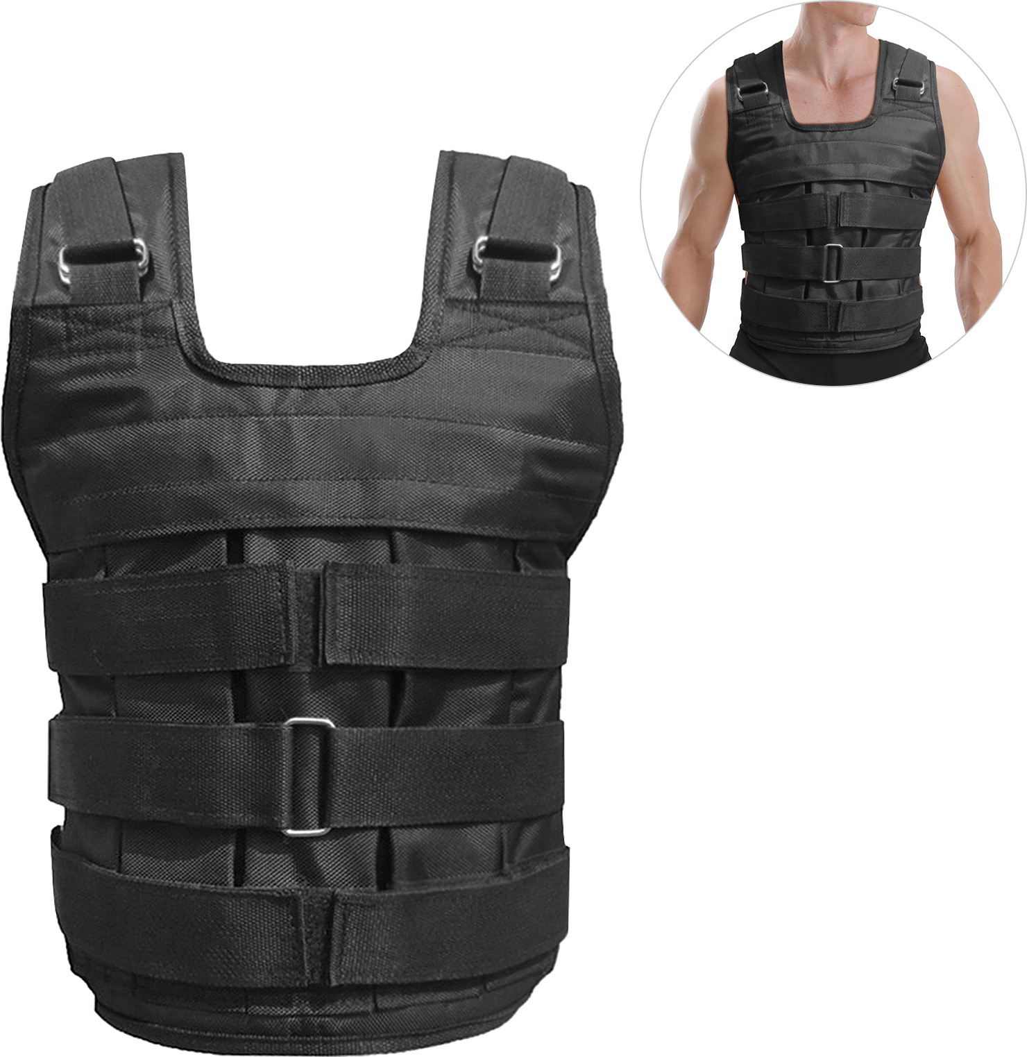 Lixada Max. Belastung 50 kg Verstellbare Gewichtsweste Gewichtsjacke Oxford uebung Gewicht Belastung Stoff Krafttraining (leer)