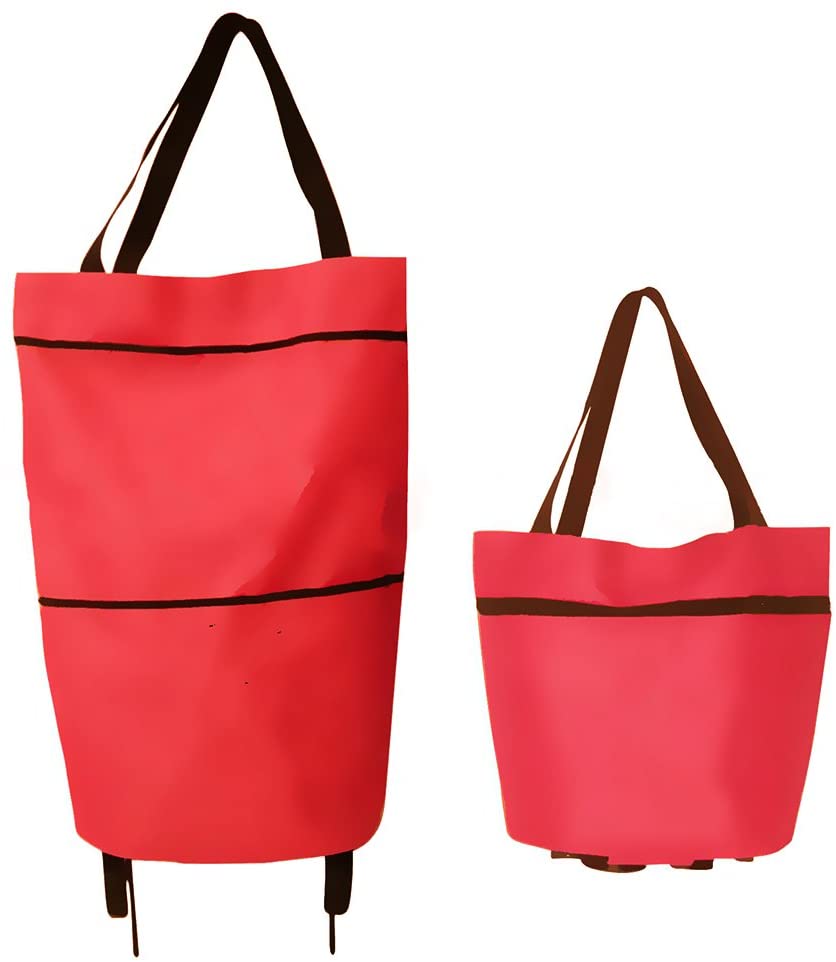 Faltbare Einkaufstasche mit Rädern Faltbare Trolley-Taschen Leichte Einkaufstrolley Tasche mit verstellbarem Griff Länge