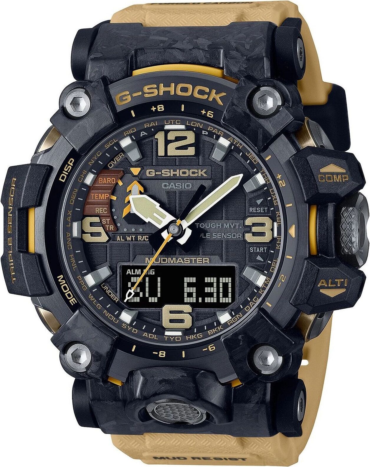 G-SHOCK Casio G-SHOCK Master of G Mudmaster Carbon Core Guard Pánské hodinky Casio-GWG-2000-1A5ER