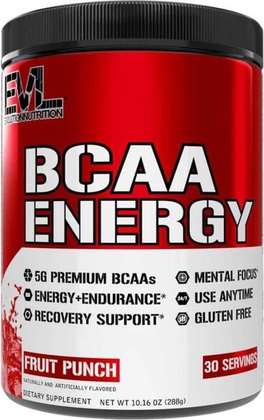 EVL Nutrition BCAA Energy (30 serv) Fruit Punch - Aminosäuren - BCAA BCAAFP30