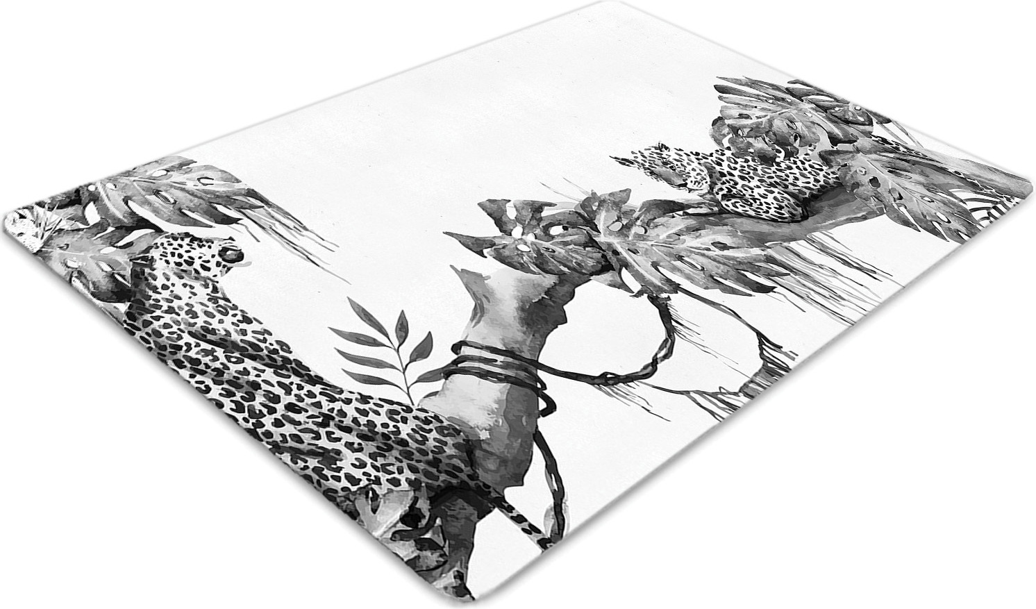 Podlahová ochranná podložka - Ochranná podložka pod stoličku - Podlahová podložka - 100x70 cm - Gepardi na konári