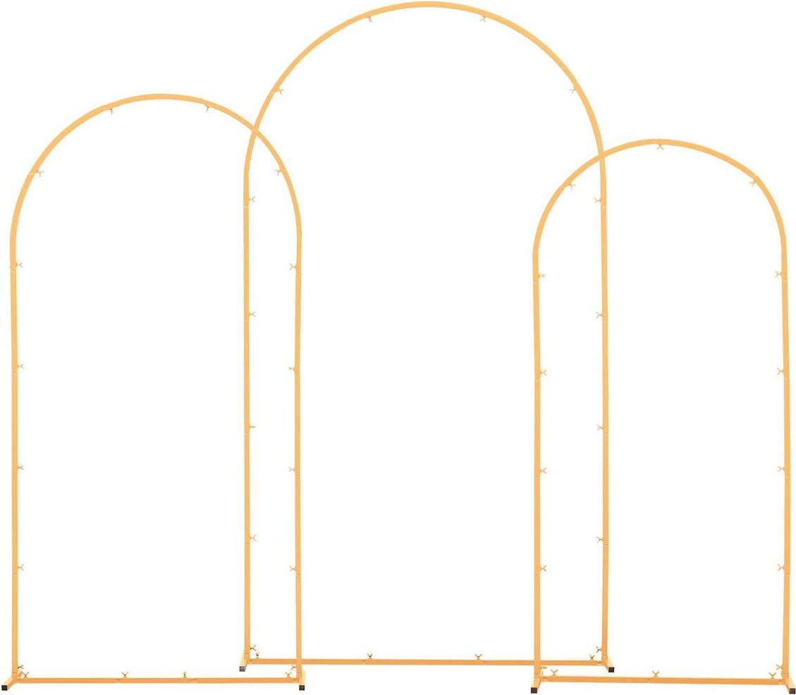 VEVOR Bogen-Hintergrundständer, 3er-Set, 2,2/2/1,8 m, stabile Struktur, einfache Montage, goldener Metall-Bogen-Hintergrundständer für Hochzeiten, Geburtstagsfeiern, Abschlussfeiern, Feiertagsfeiern und Zeremoniendekorationen