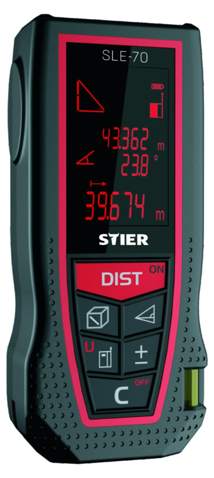 STIER Laser Entfernungsmesser SLE-70 70m, Lasermessgerät, Entfernungsmessgerät Laser, Entfernungsmesser, Laser Wasserwaage 904863