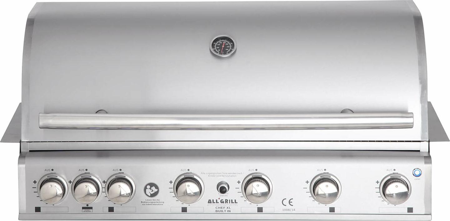 Vstavaný plynový gril ALLGRILL CHEF XL z nehrdzavejúcej ocele Vstavaný vzduchový systém, 6 horákov, zadný horák 100939