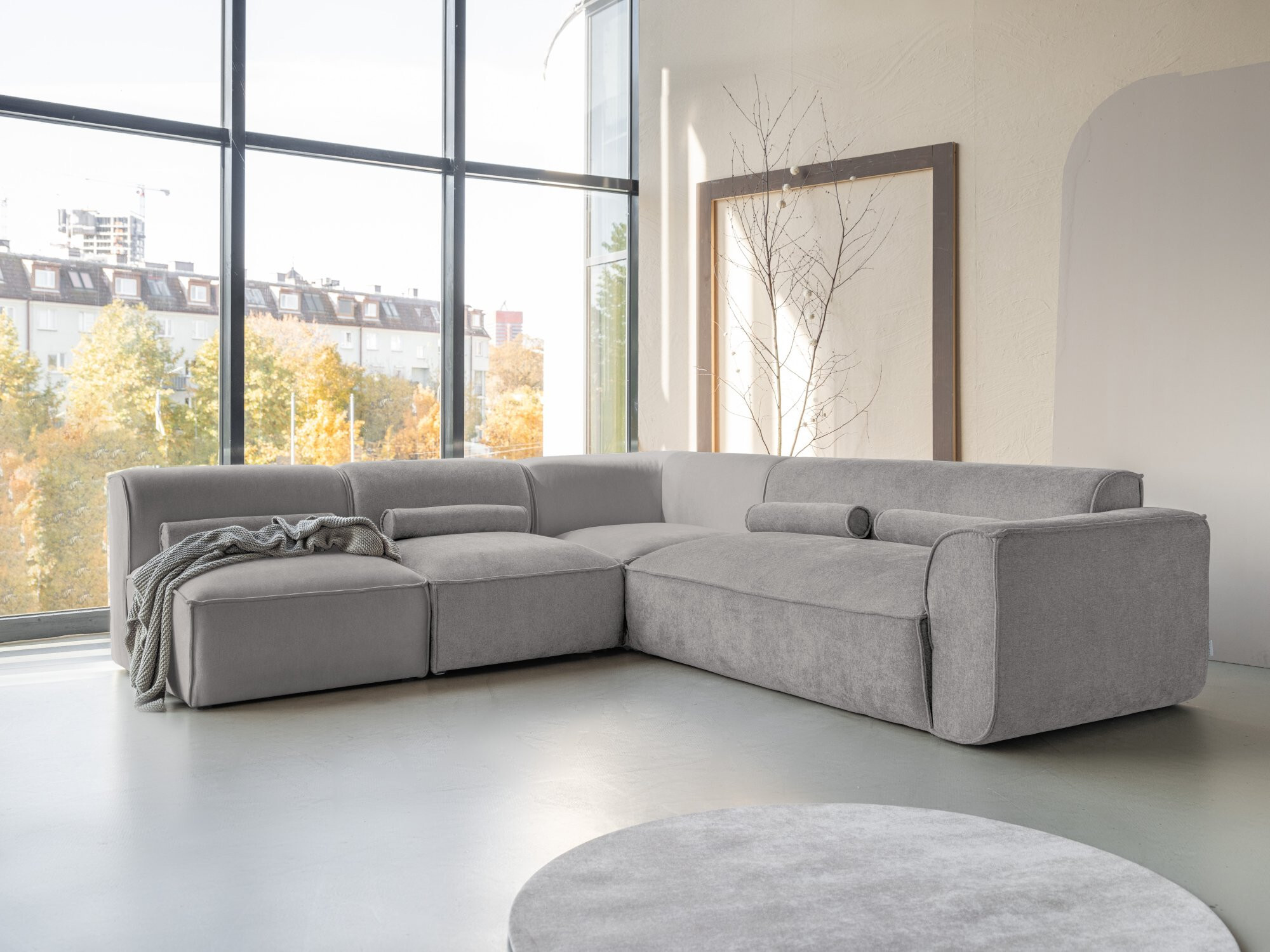 MIUFORM Flex Felix Modulares 6-Sitzer Ecksofa MIUFORM Flex Felix Modulares Ecksofa L-FORM LINKS - 265 x 248 cm - Grau - Sofa Couch 2074SO85