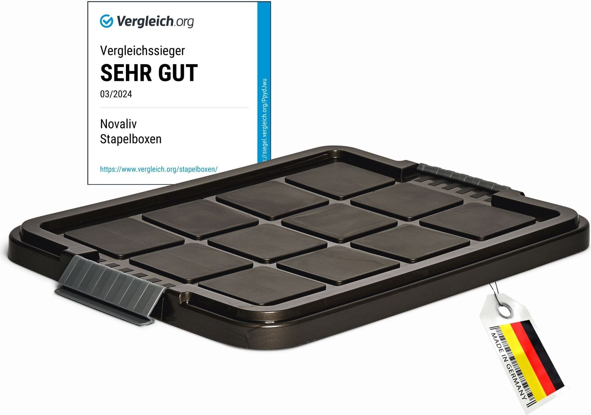 Novaliv 1x Ersatzdeckel für Novaliv 28-40 Liter mit Clipverschluss 61x40 cm Antrazit