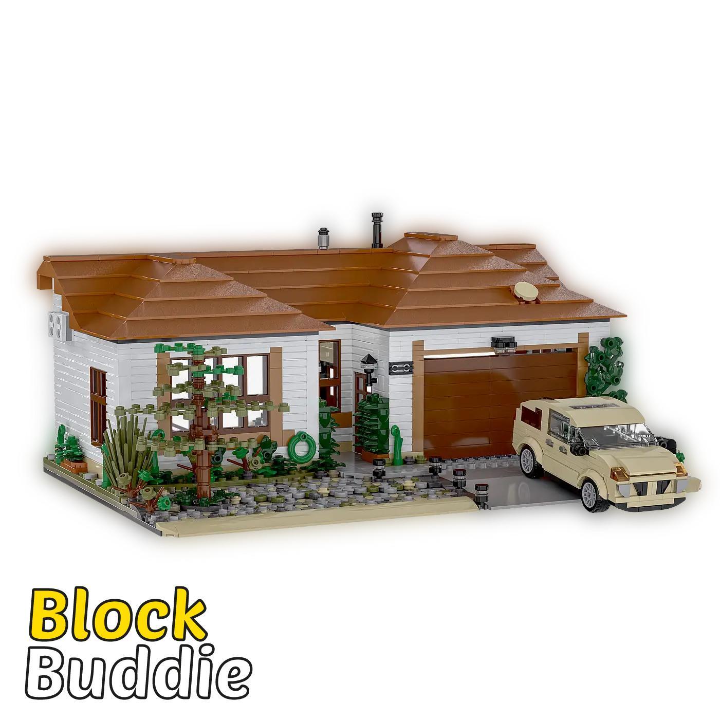 Modbrix Breaking Bad Walter White Haus Bauset mit Auto - Klemmbausteine Set 1536 Teile Chemielehrers Villa