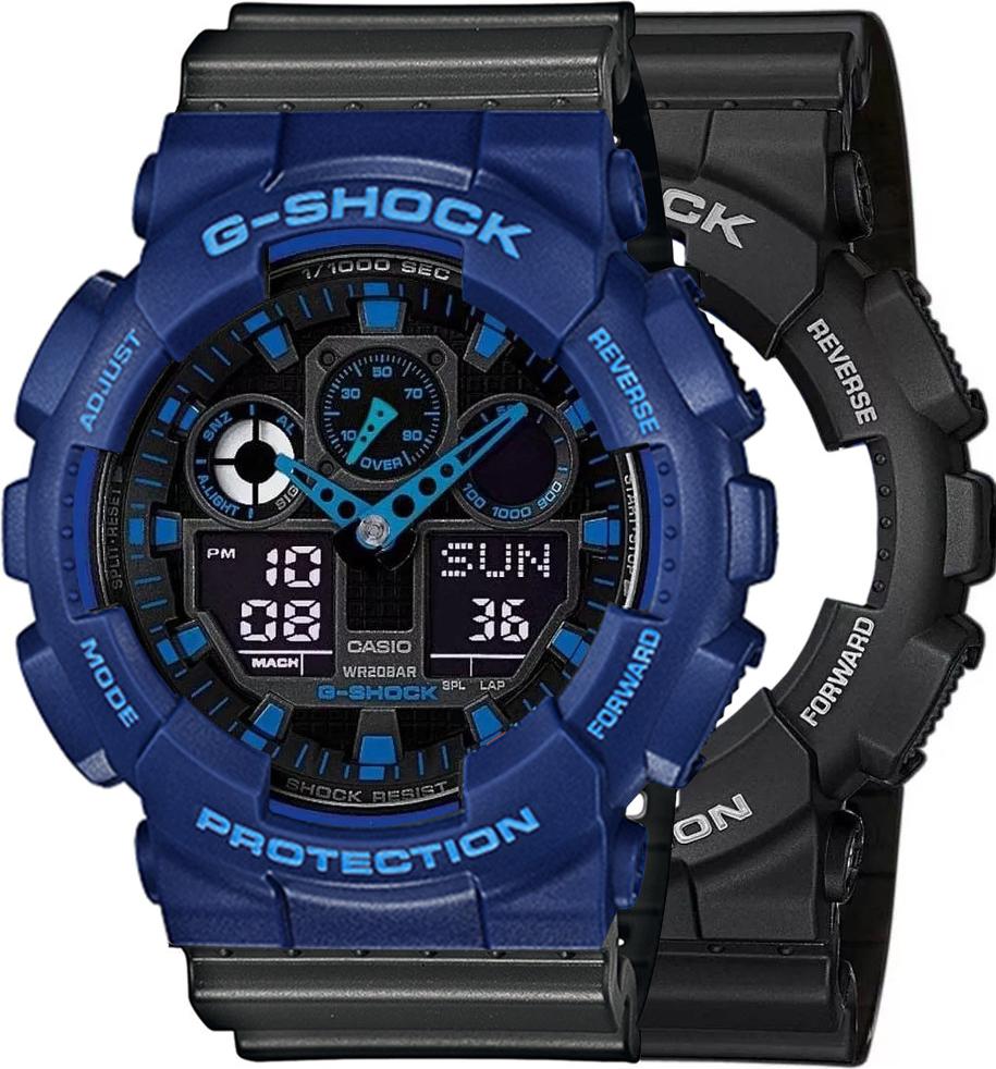 Hodinky Casio G-Shock SET GA-100-1A2ER + BEZEL 10527398 + BAND 10467764 20BAR