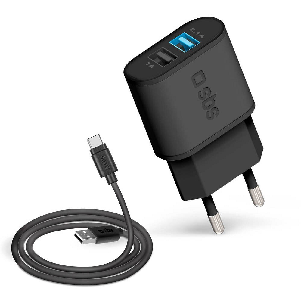 SBS TEKITTRC2U2AFASTK, Vnútorný, AC, USB, 5 V, 1 m, Čierna