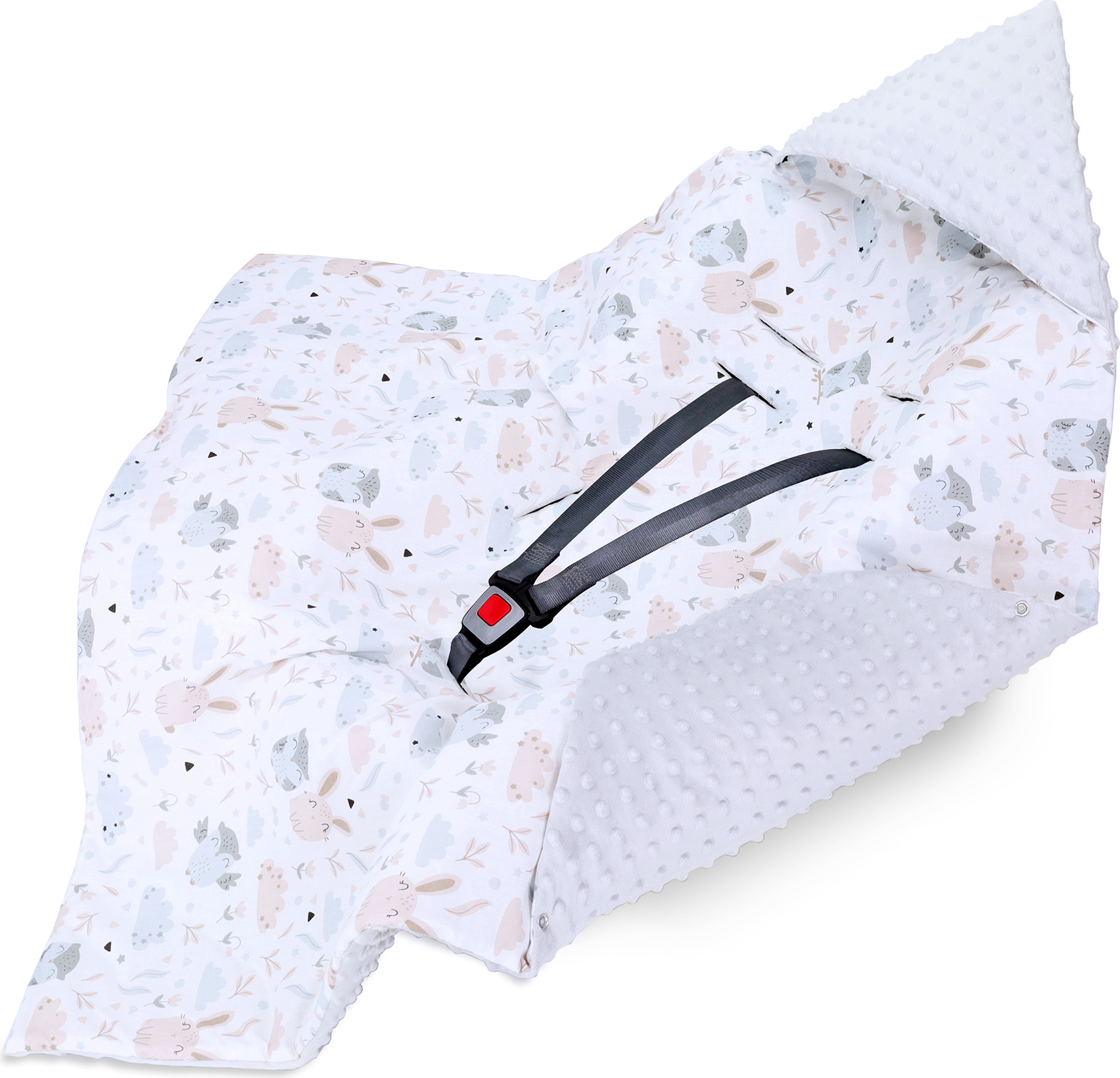 JustInCotton Einschlagdecke Babyschale - Velours-Bambus Decke Für Auto Und Kinderwagen