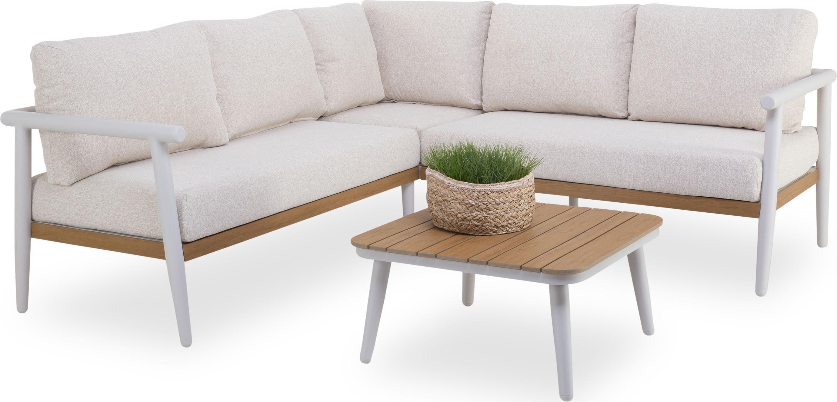 casa NOVA Lounge-Set VAVA 3-tlg. beige Gartenset Loungemöbel 782577