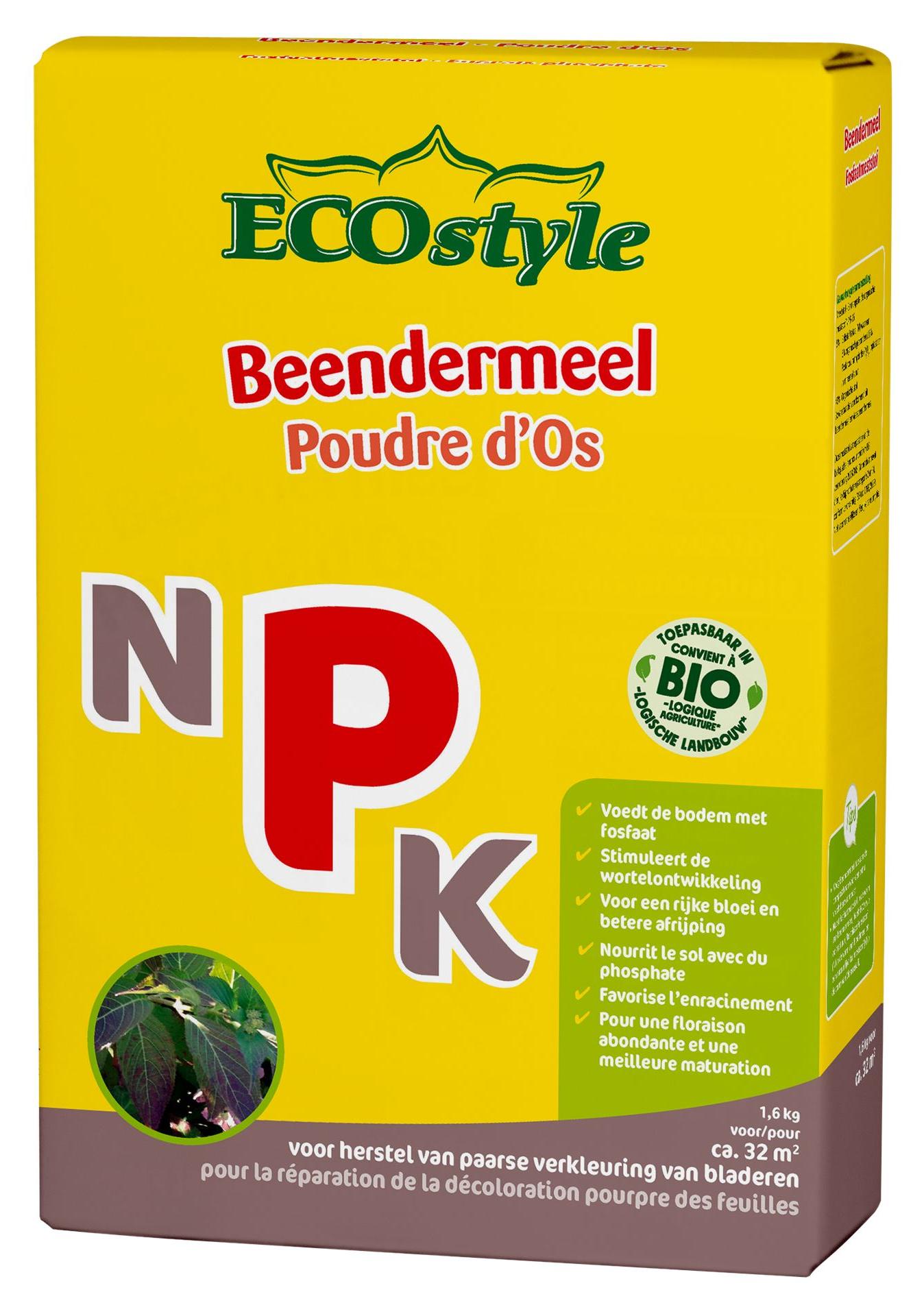 ECOstyle Dünger - Knochenmehl - 1,6 kg - Knochenmehl (Phosphat) stimuliert die Wurzelentwicklung - Knochenmehl (Phosphat) fördert die Reifung von Samen/Pflanzen/Obst