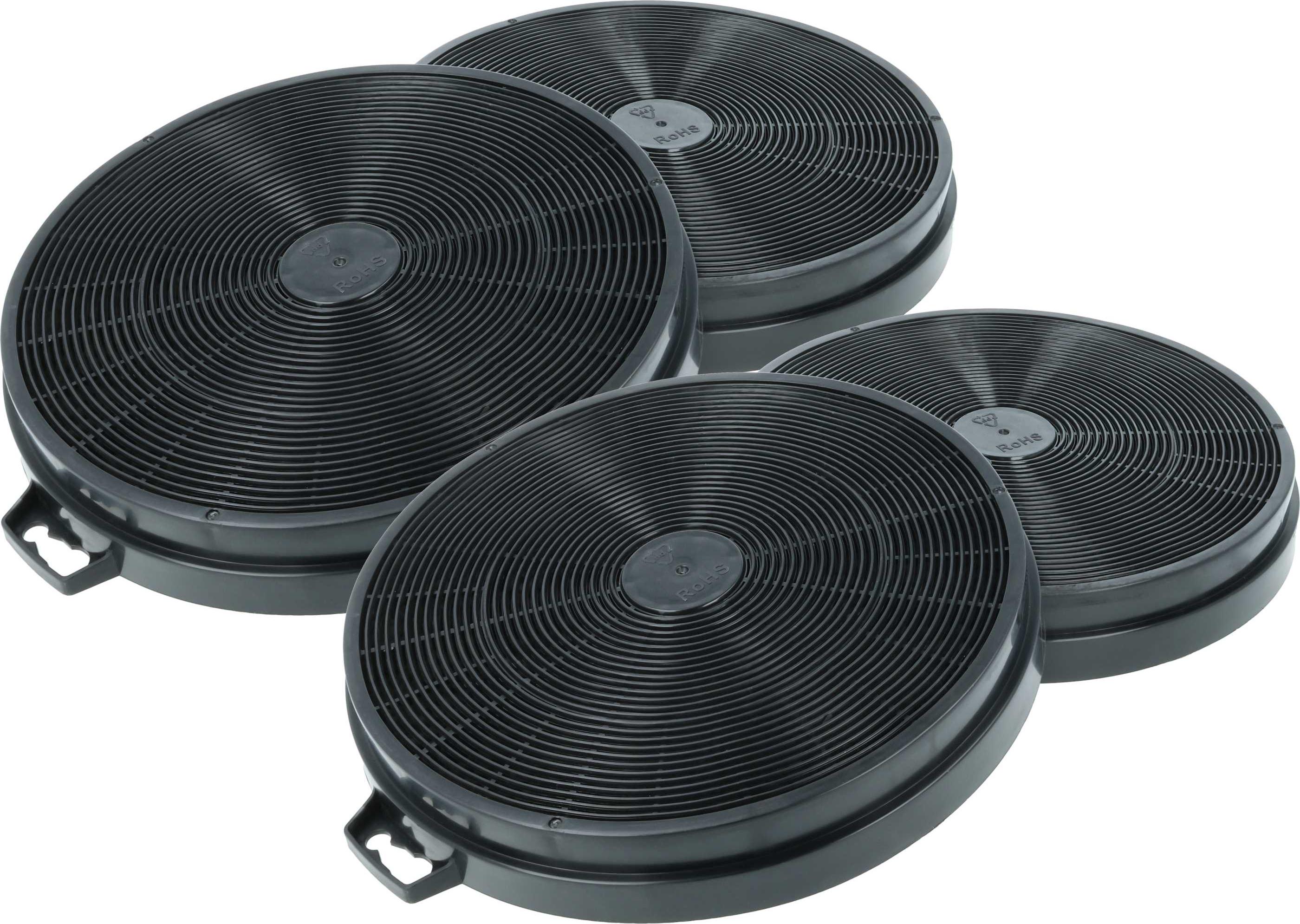 vhbw 4x Aktivkohlefilter kompatibel mit Whirlpool Continua 120, CP 120 DXIXOP 2BNV, Continua 90, Cappa Trivalcucin, Cielo Dunstabzugshaube - 20,2 cm 174748795-117