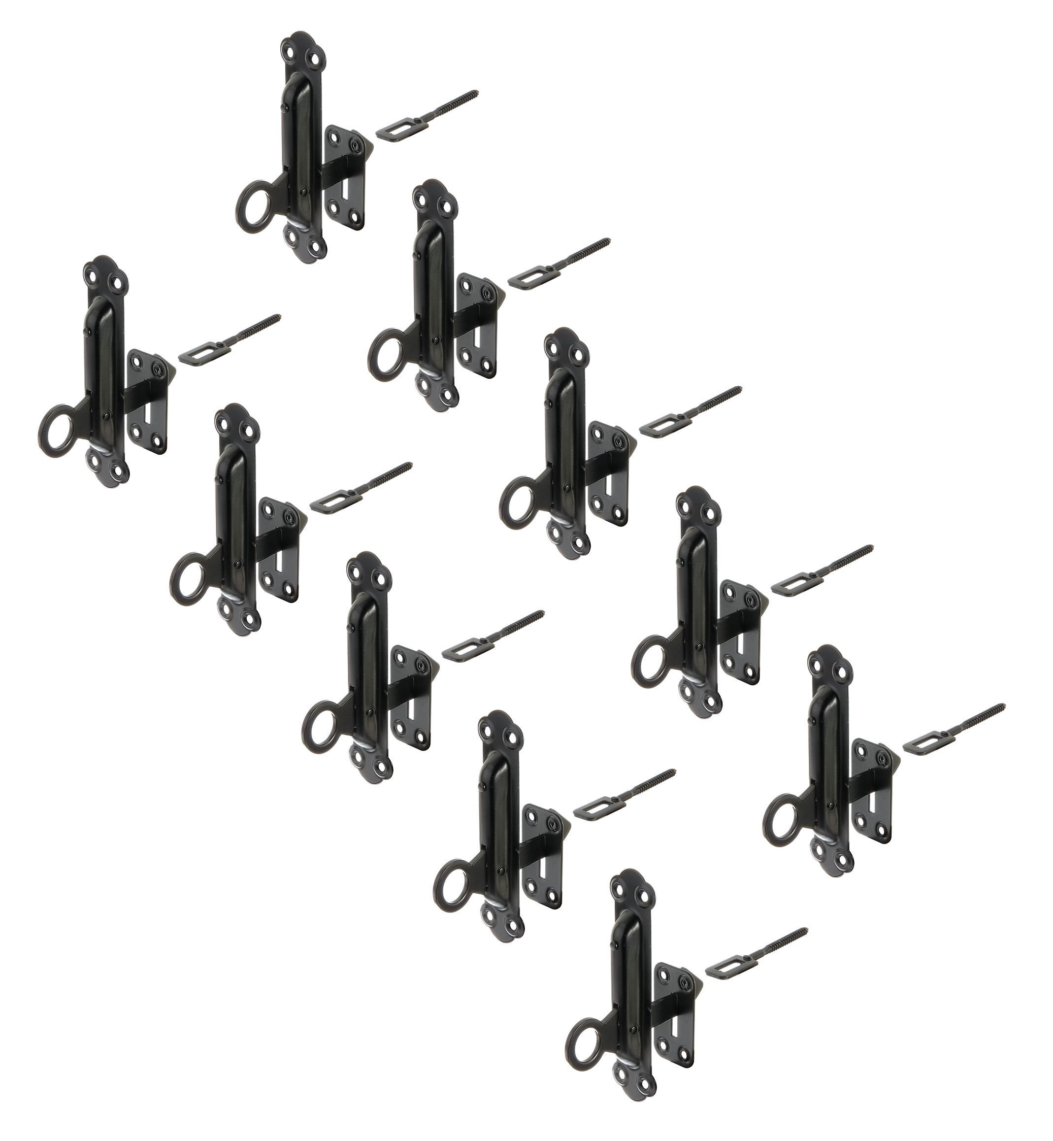 Alberts 10x Fensterladen-Feststeller, 150 x 38 mm, schwarz, zinkphosphatiert 864187