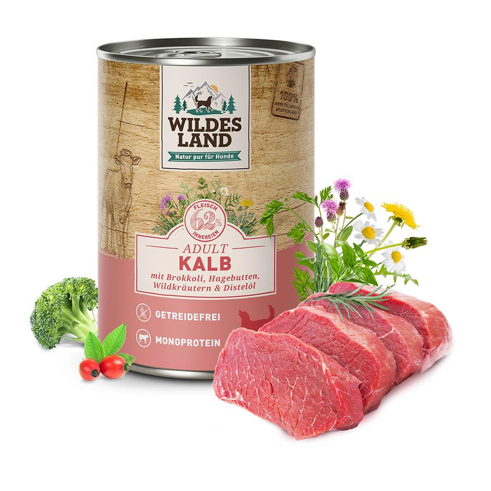 Nassfutter für Hunde Wildes Land Classic Adult Kalb