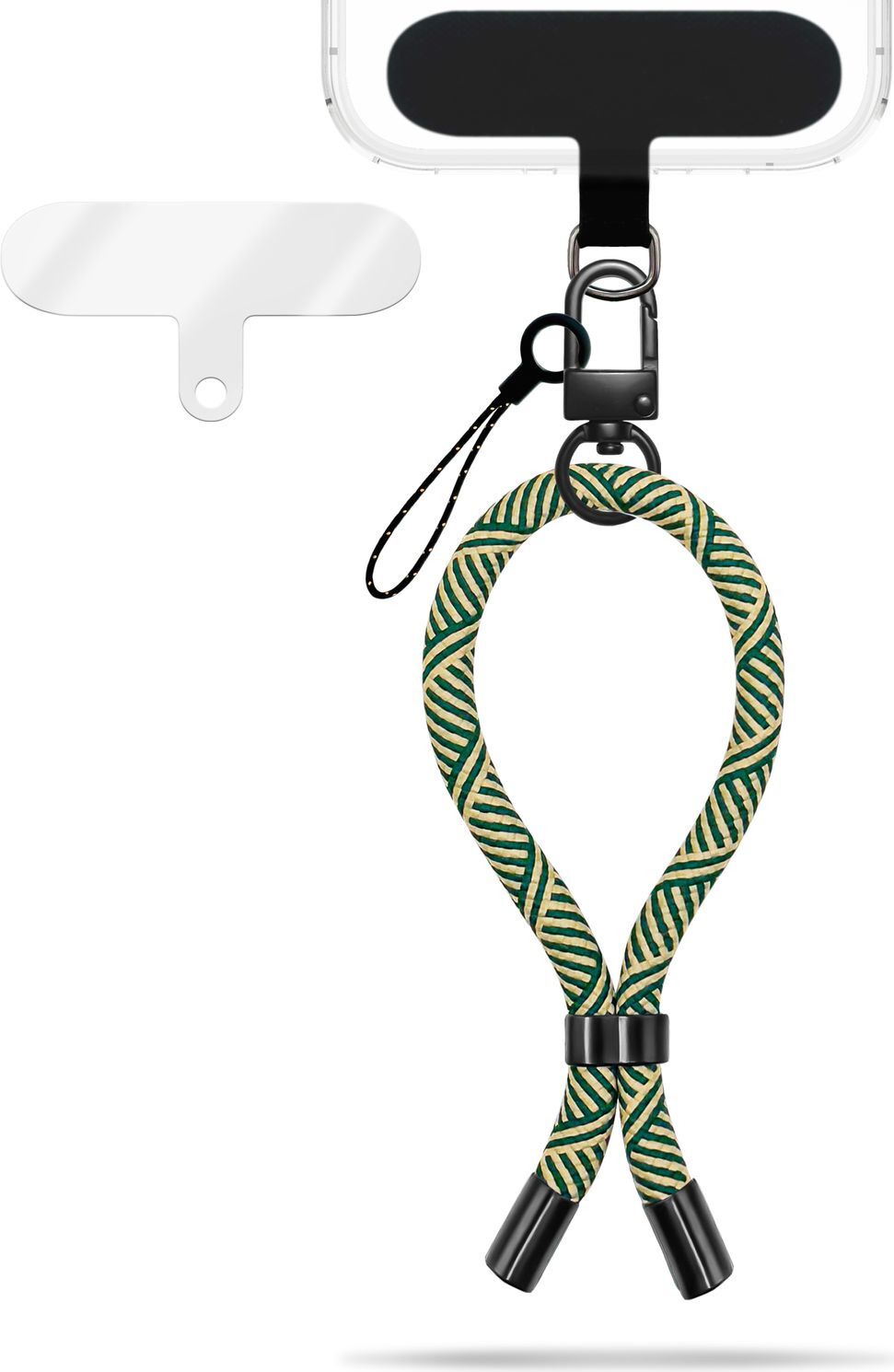 Wristy Edition - univerzálna retiazka na mobilný telefón - remienok na zápästie s kovovou karabínkou - Golden Jungle