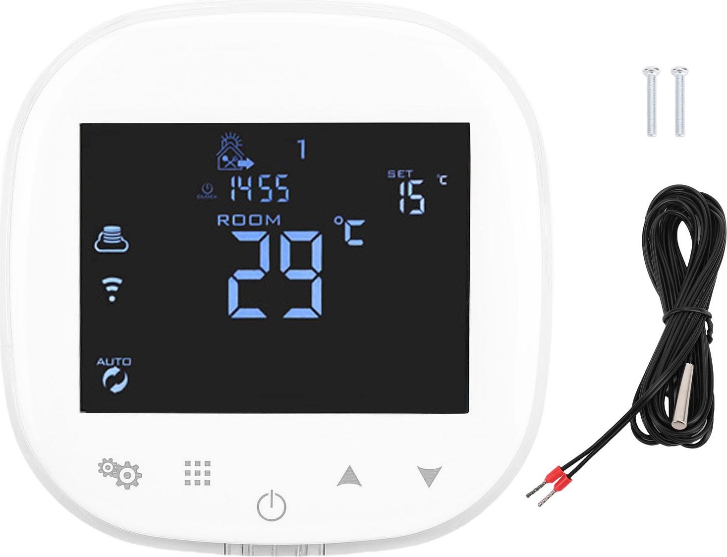 Inteligentný termostat Presné ovládanie teploty Aplikácia Digitálna WiFi biela pre domácnosť