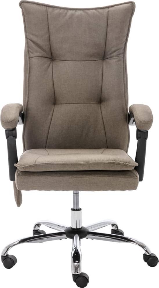 vidaXL Masážne kancelárske kreslo Taupe Fabric