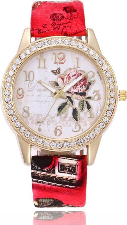 Hodinky Rose - Červená KP12977