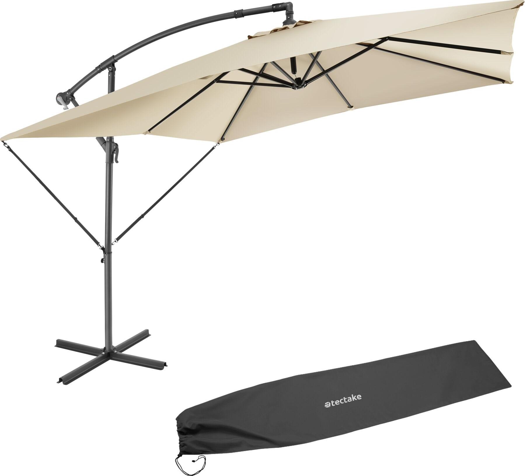 tectake® Sonnenschirm Apollon 250 x 250 cm mit Winddach 405027