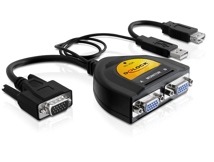 DELOCK VGA Splitter 1 Eingang -> 2 Ausgänge