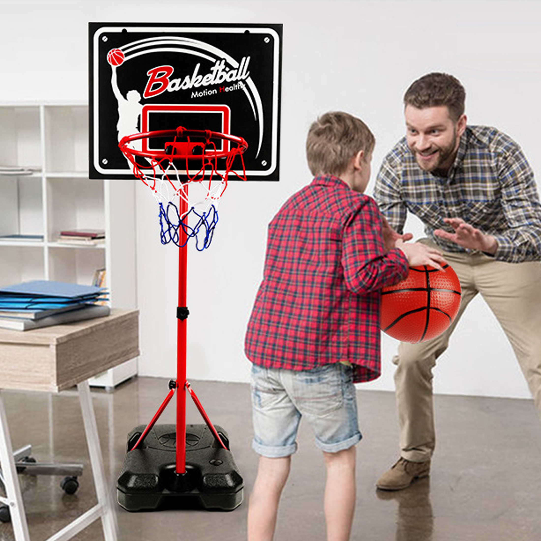 keepgogo Basketballkörbe, Basketballkorb, Basketballständer, tragbare Basketballanlage, Basketball-Stander, Set, Höhen verstellbarer 120-190 cm