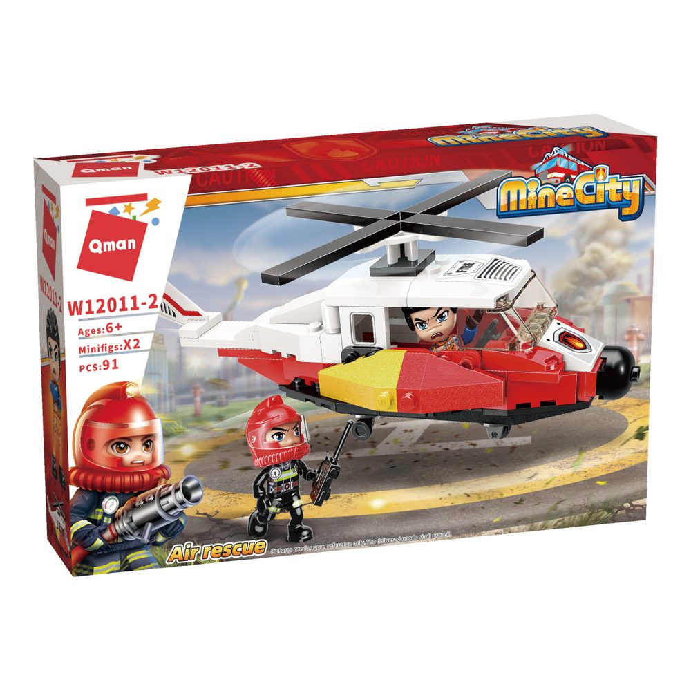 Qman Mine City Fire Line W12011-2 Rettungshubschrauber