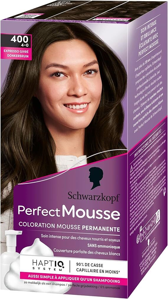 Schwarzkopf Perfect Mousse Haarfärbemittel, Schwarz-Braun 3-0 (300)