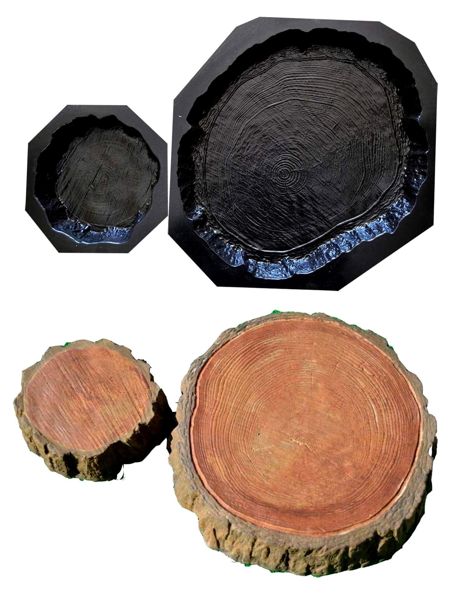 Markenlos Set von 2 Trittstein Blockplatte Platte Plastickform Beton für Gartenweg #S12