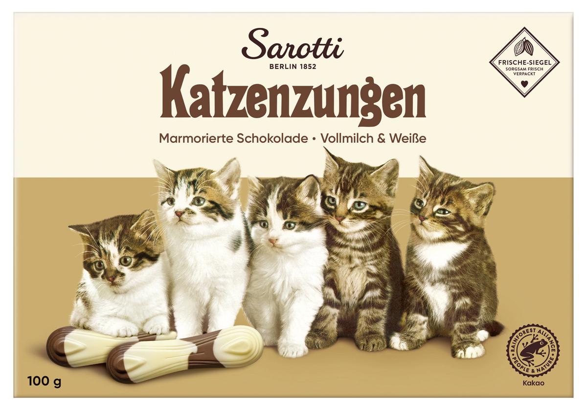 Sarotti Katzenzungen Weiße und Vollmilchschokolade 100g 5er Pack 68560-5