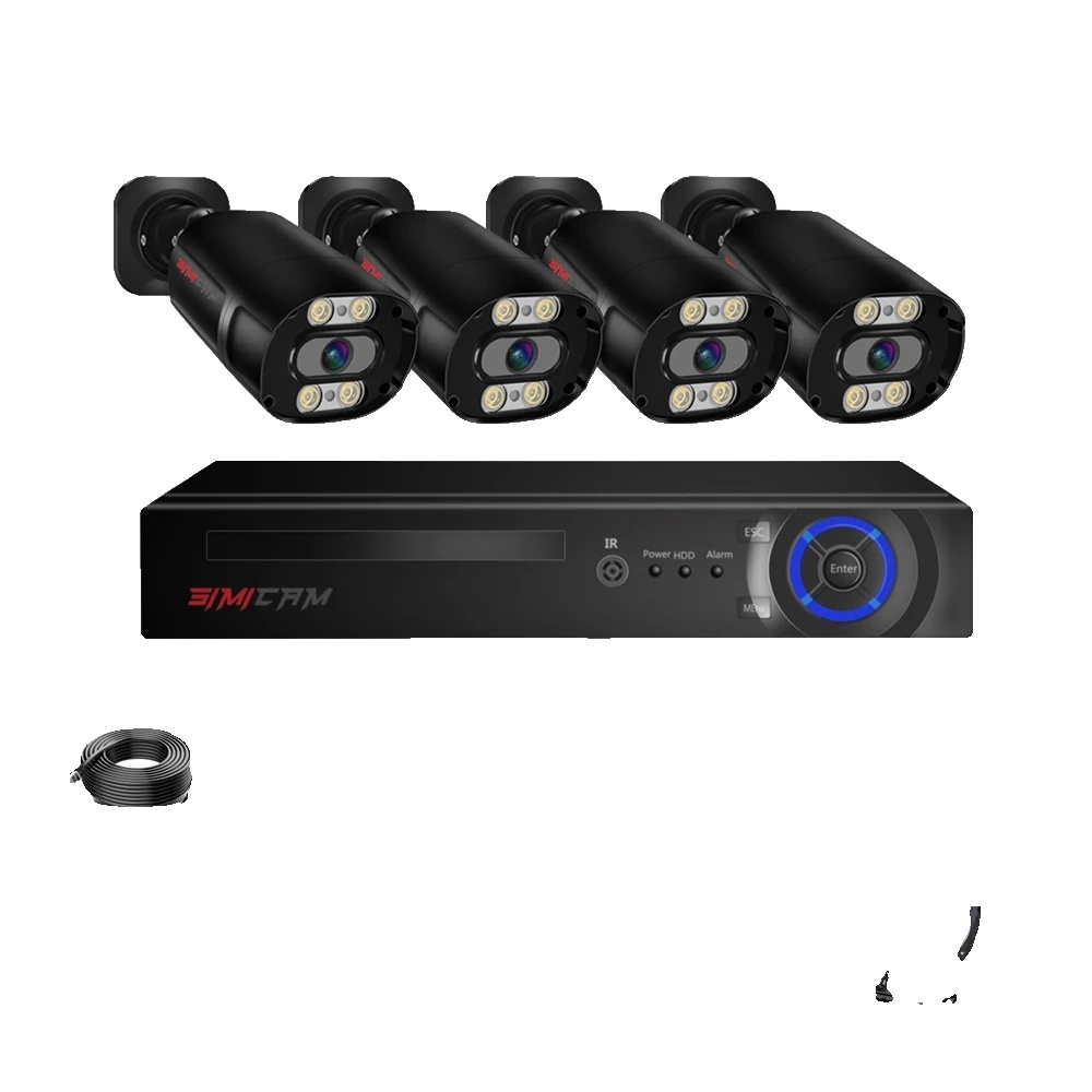 Bezpečnostný systém, rozlíšenie 4K Ultra HD, farebné nočné videnie, žiadne, 8CH NVR 4 KAMERY