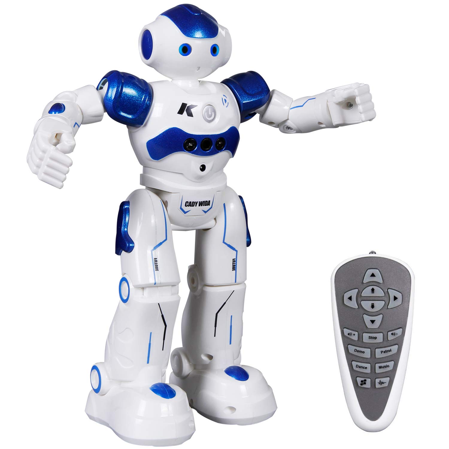 Kinderspielzeug ferngesteuerter Roboter für Kinder Spielset Geschenk weiß blau 