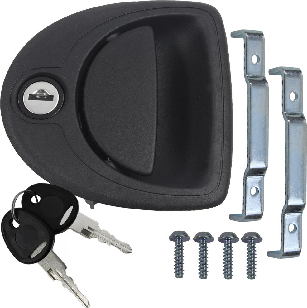 Happich Türschloss Außenschloss Klappenschloss Griffmuldenschloss Stauklappenschloss Wohnwagen Wohnmobil Caravan schwarz AT-12674