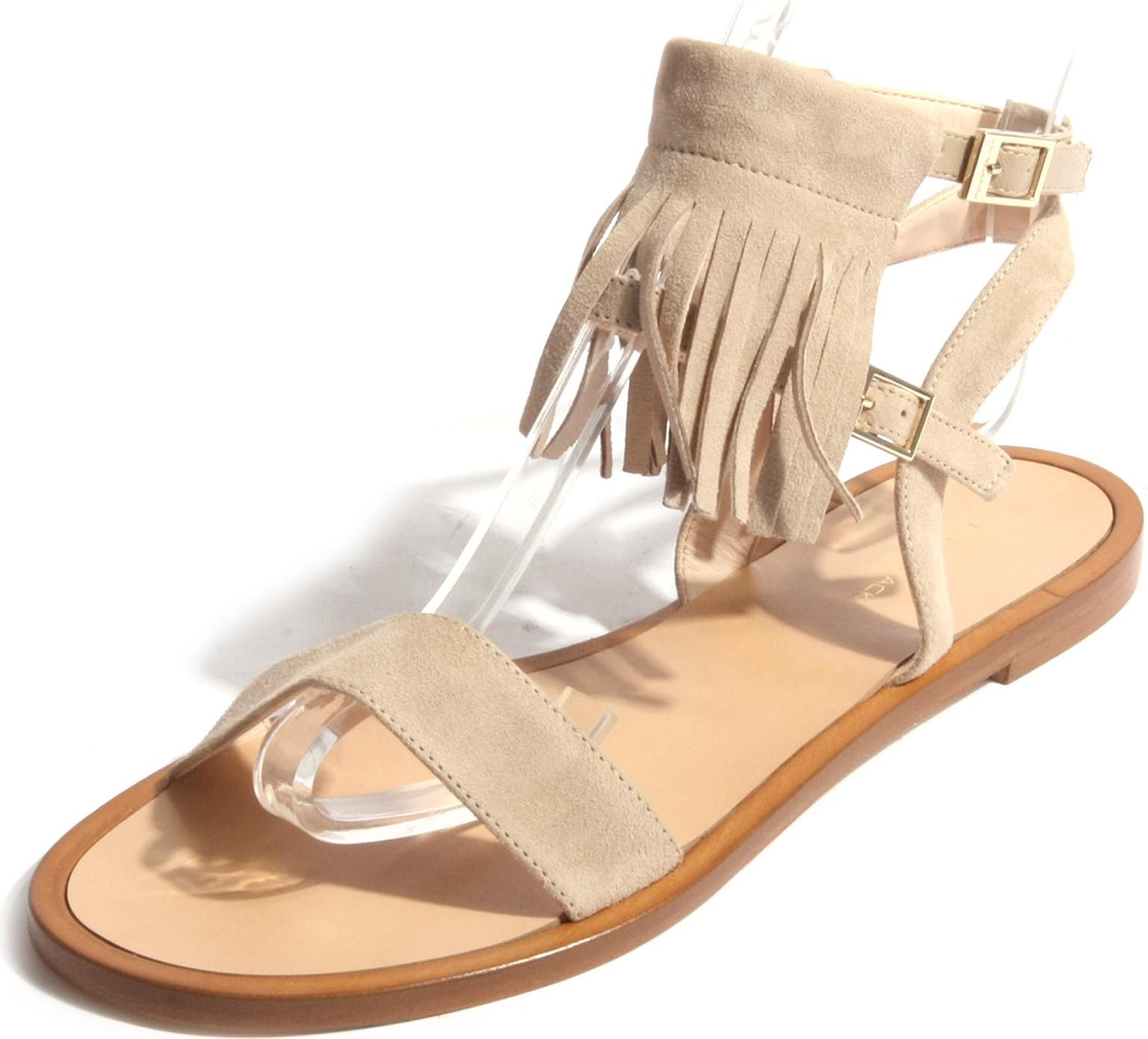 B0383 sandalo donna PENNYBLACK scarpa frange beige Schuh Frau