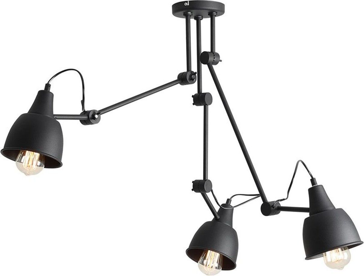 Deckenlampe Metall E27 Schwarz 3-flammig Deckenleuchte