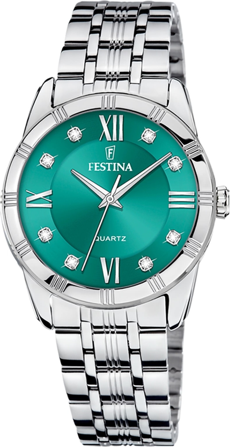 Dámske hodinky Festina s náramkom z nehrdzavejúcej ocele strieborné D2UF16940/F