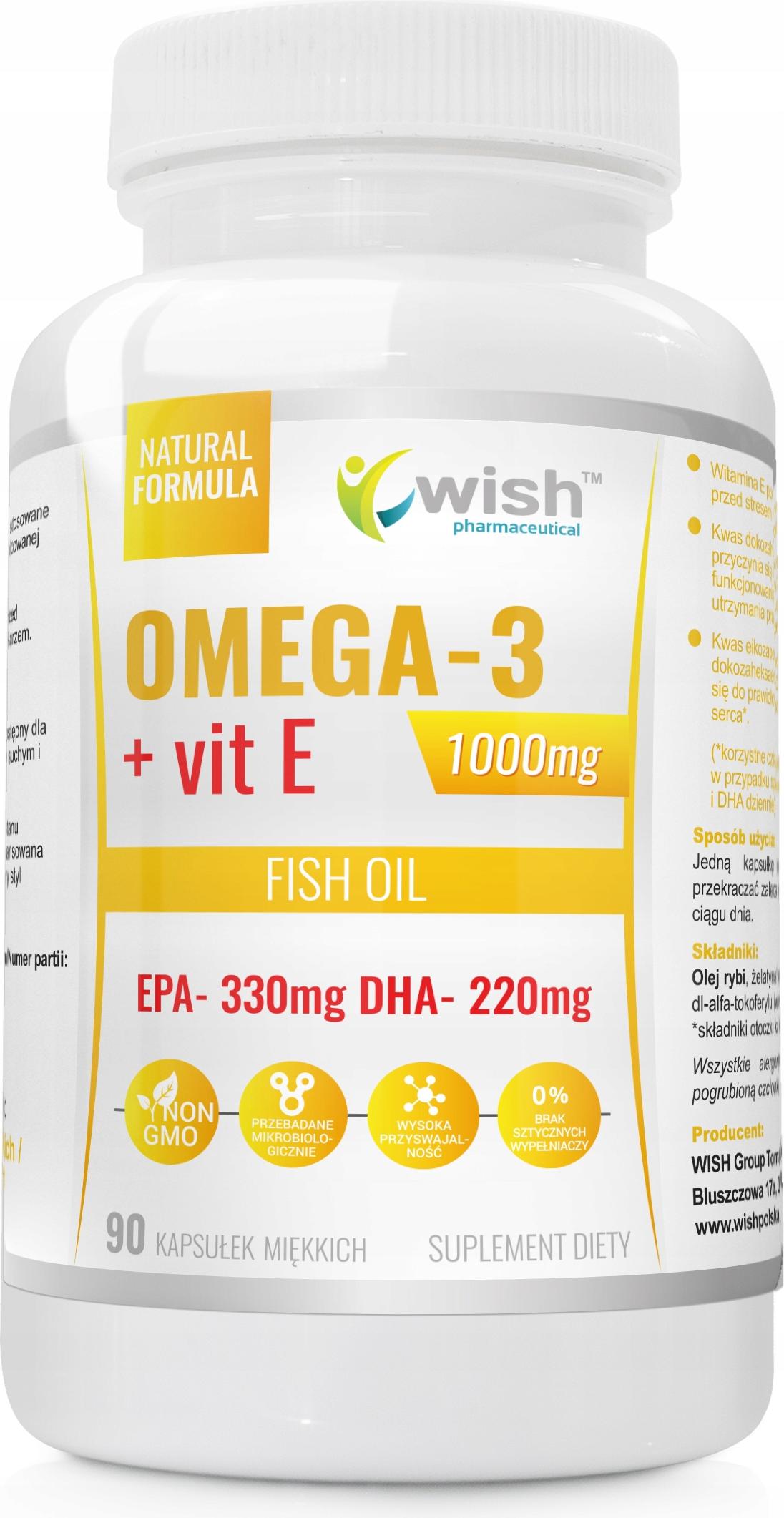 WISH OMEGA 3 + VIT E Omega-Fettsäuren Vitamin E 90 Kapseln 1000015163
