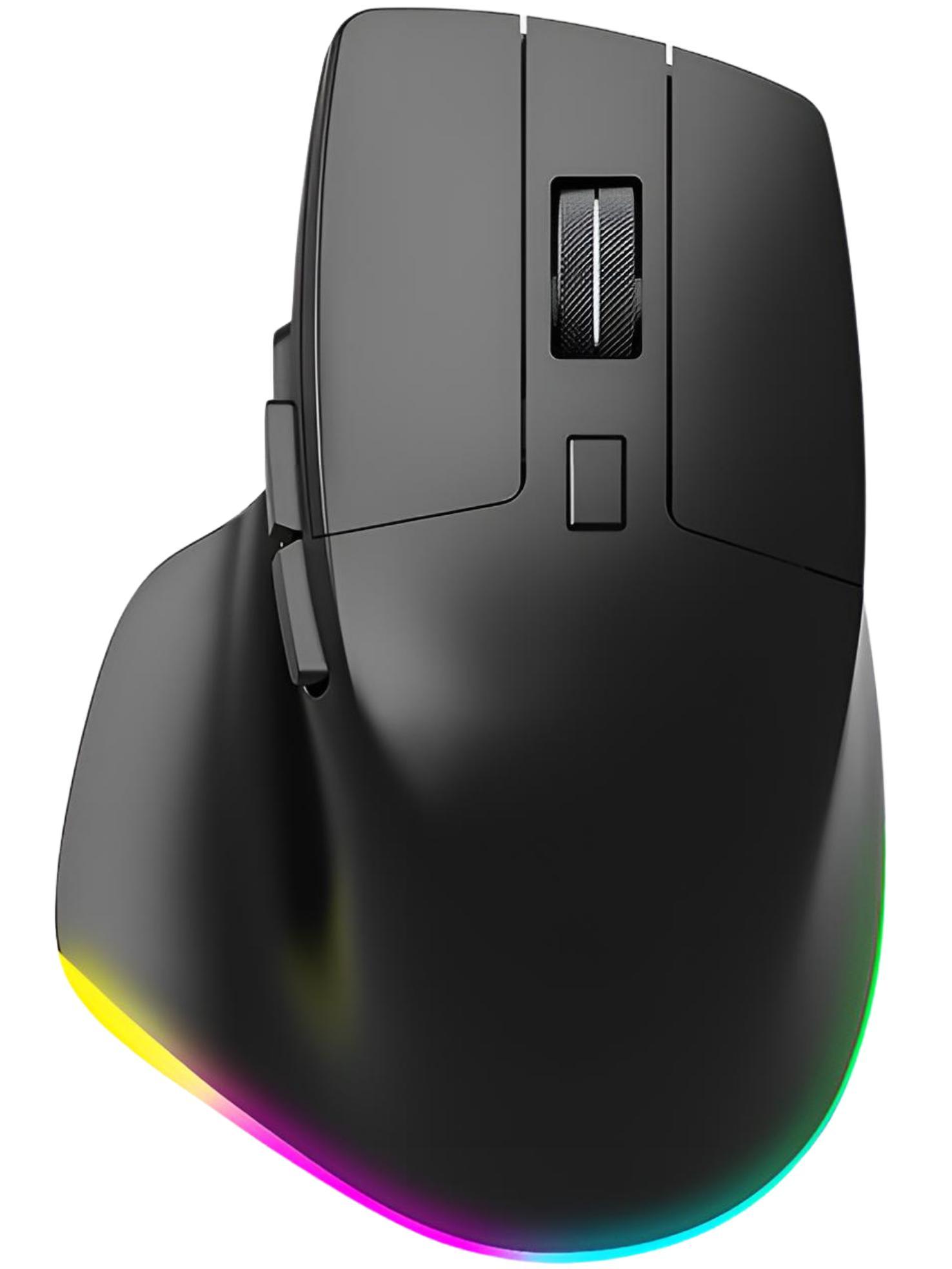 S&T DESIGN RGB Gaming Maus Kabellos Wireless Schwarz Bluetooth Gaming-Maus Funk, kabelgebunden, Bluetooth, USB-C, 2400 dpi, Ergonomisch, 6 Tasten MAUSHBK