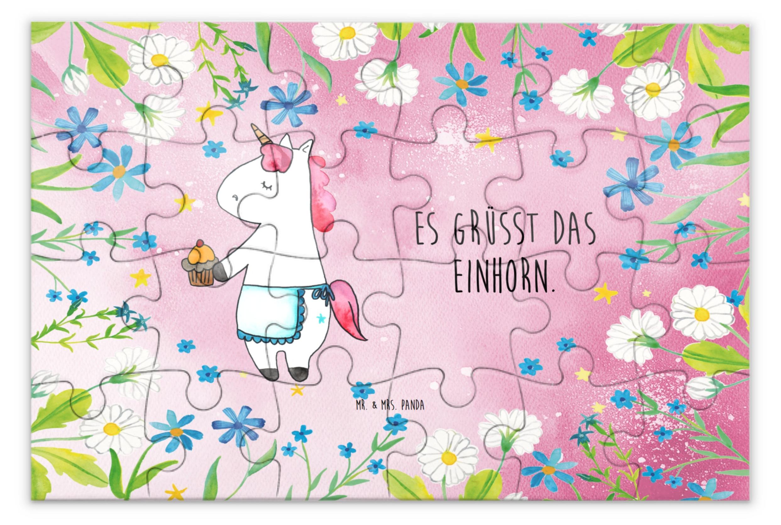 Mr. & Mrs. Panda Puzzle Einhorn Muffin 24 Teile - Rot Pastell - Geschenk, 500, Geburtstag, 300, Backen, Puzzlespiel, Unicorn, 2000, Glückwünsche, Geburtstagsgrüße, 1000 PD-1864336-STANDARD
