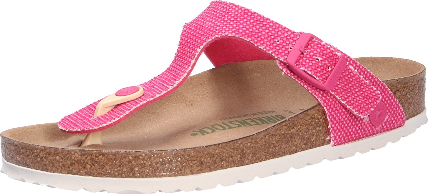 Birkenstock Damen Pantolette, rot(vegancanvasfuchsiatuli (11717)), Gr. 42 1026653