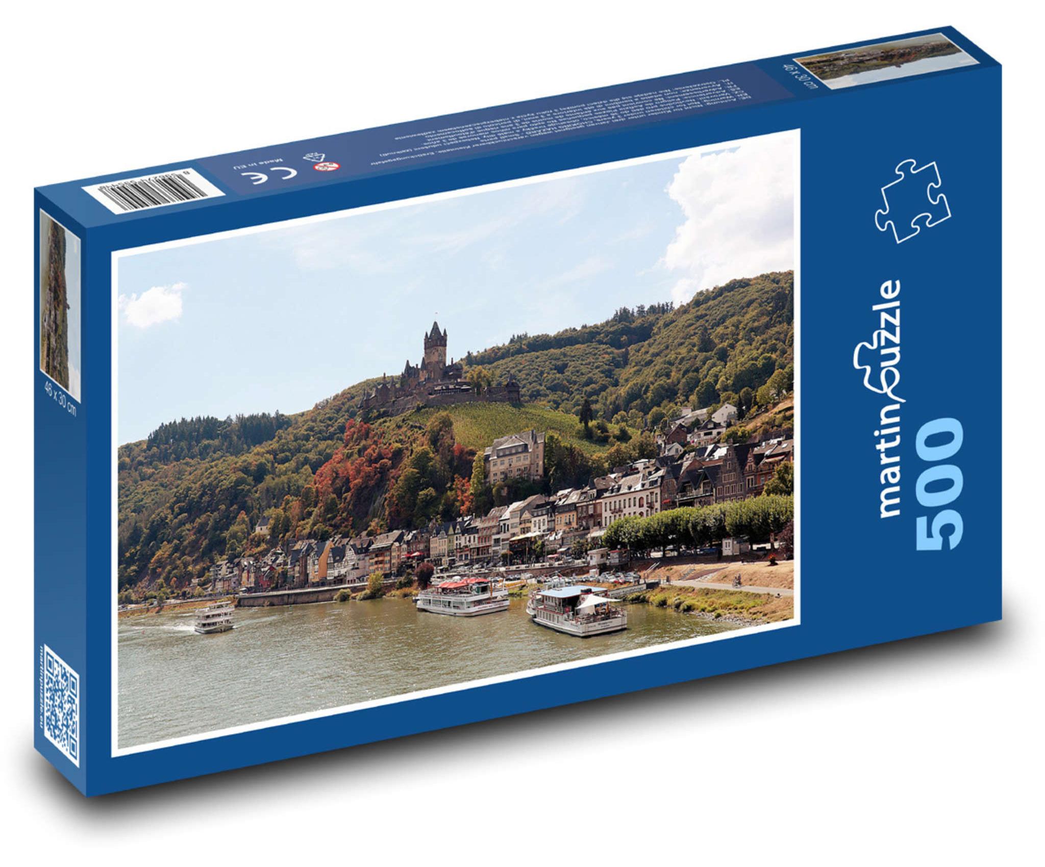 MCprint Puzzle 500 Burg über Fluss und Weinbergen - martinpuzzle