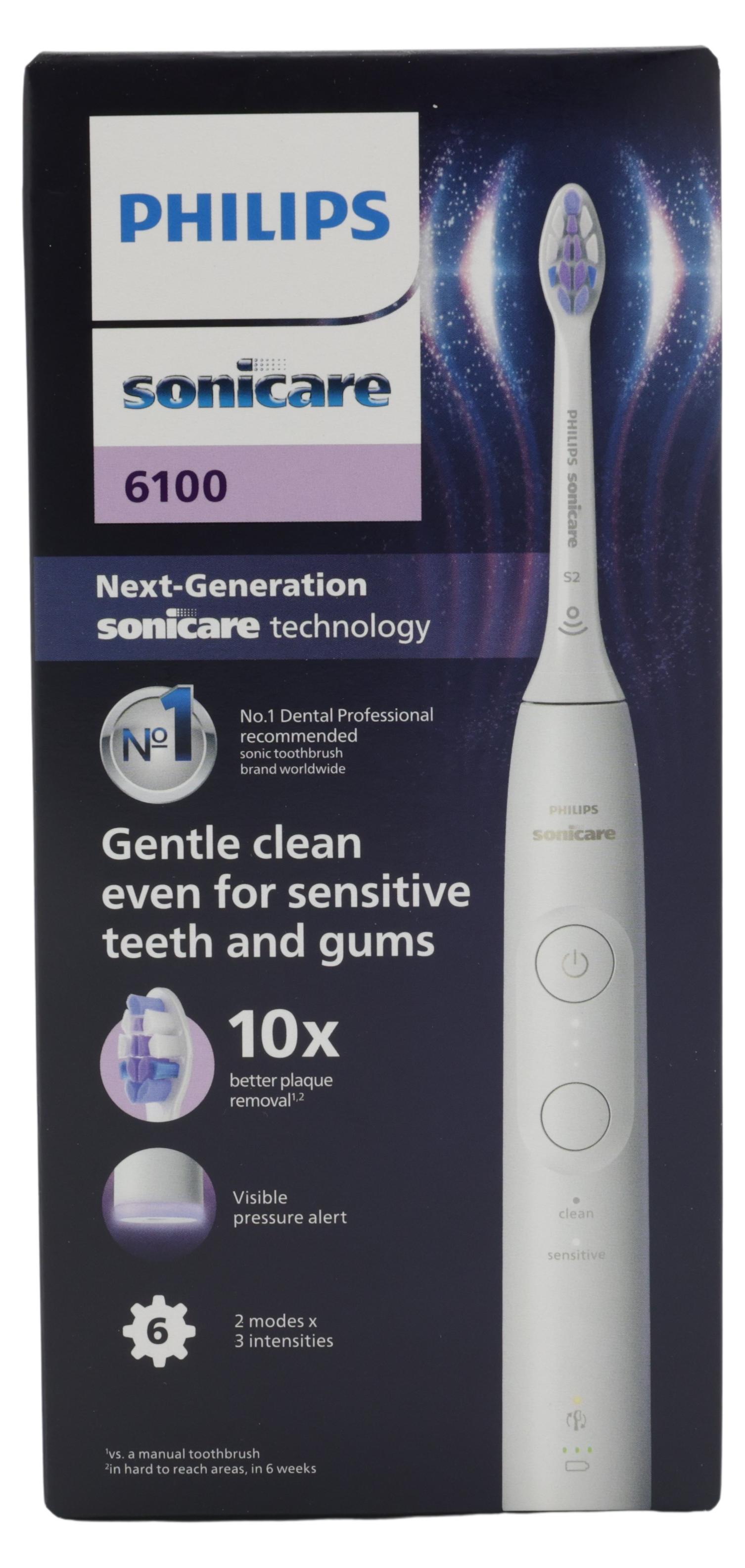 Philips HX7400/01, Dospelý, Sonická zubná kefka, Jemný, 62000 pohybov za minútu, Biela, 2 min, 4 x 30 sec