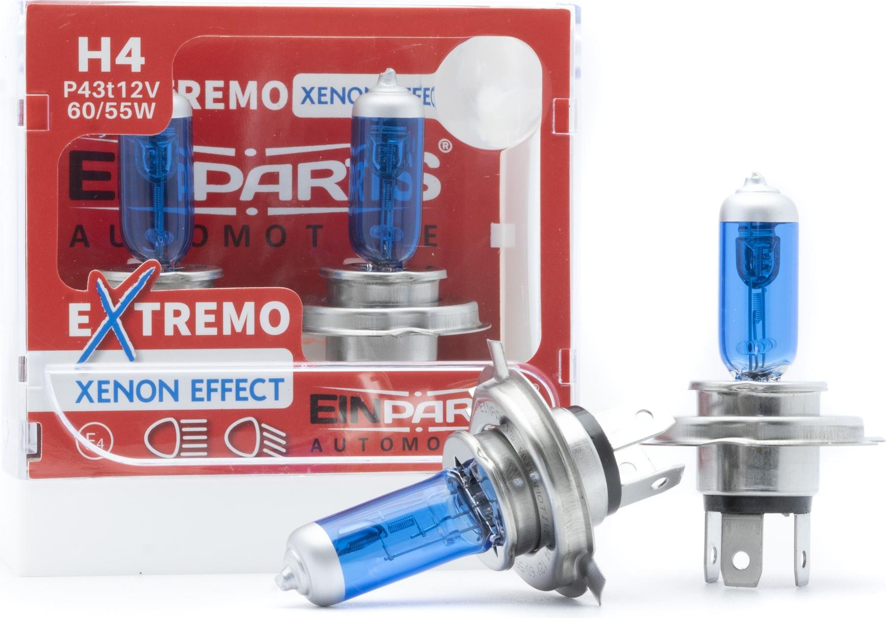 EinParts Automotive EinParts Halogenlampen H4 12V 5000K Weiß 60W P43t 2 Stk EPB60
