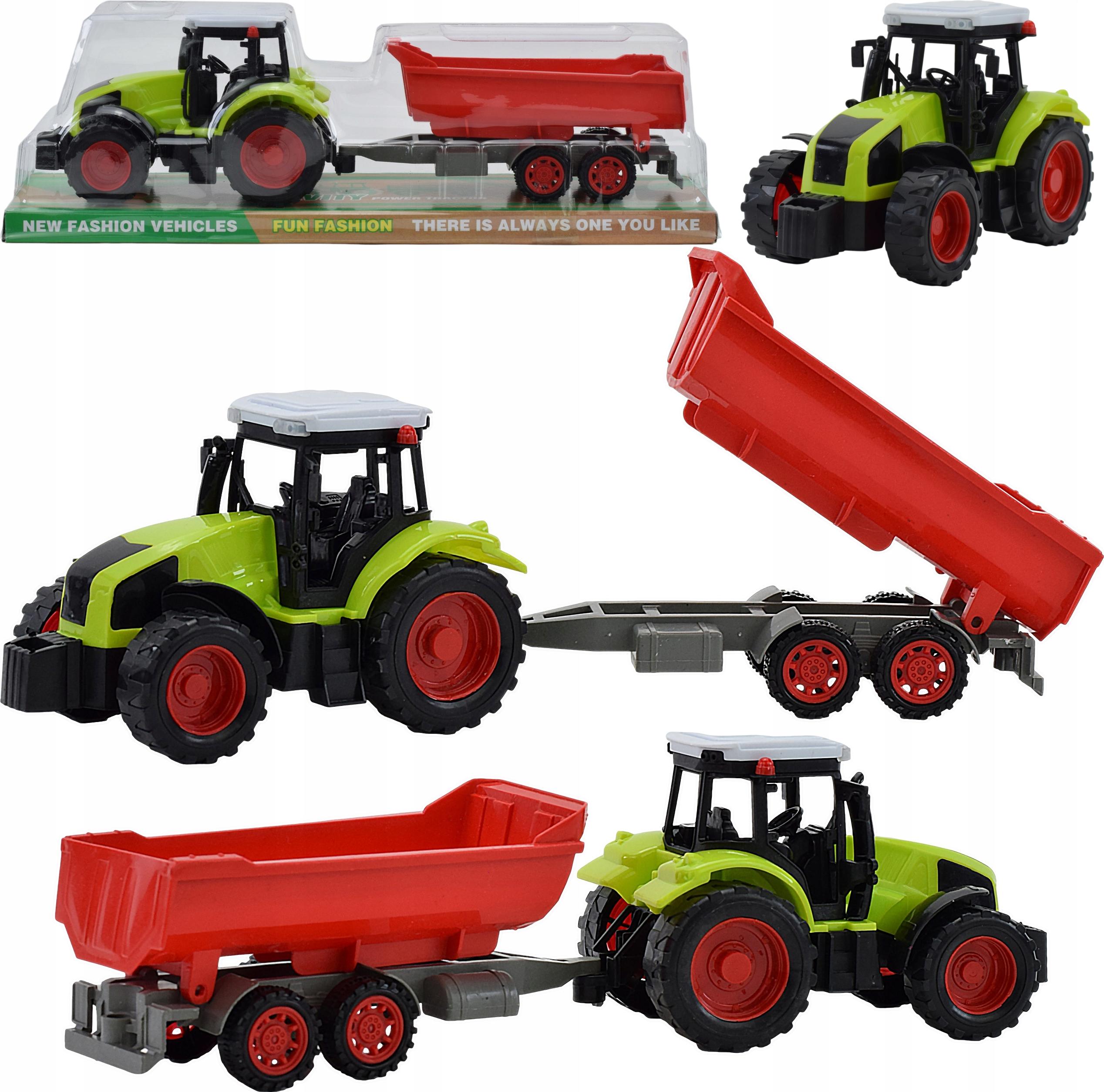SklepLolki Lolex | Spielzeugtraktor mit Kipper - 11 cm - mit Anhänger - für Kinder ab 3 Jahren