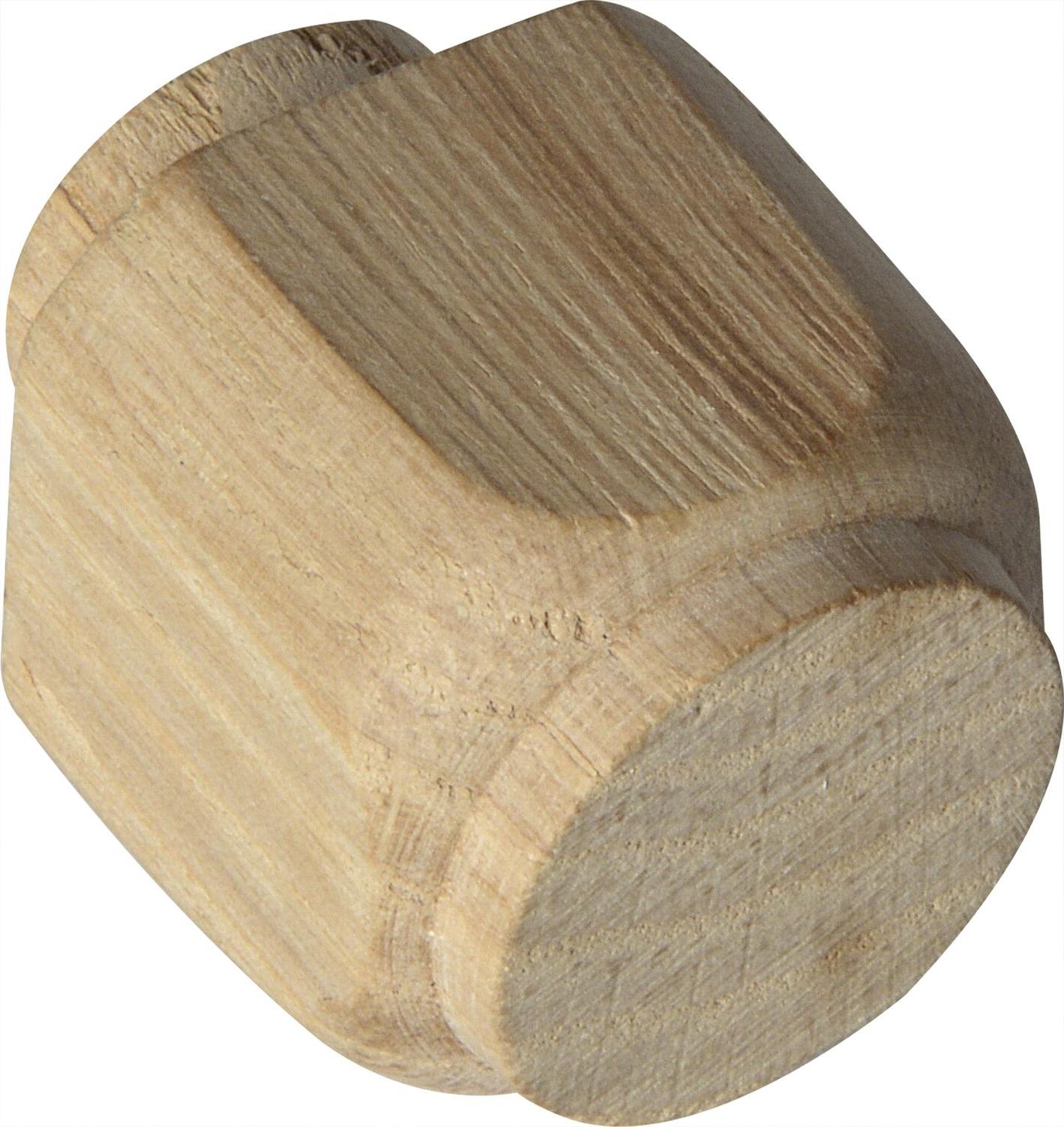 Alles im Griff Holz Ziernagel 30x30mm, Zapfen ø 20mm - Deko Ziernagel aus Holz, Eiche roh - 100 Stück 394303004
