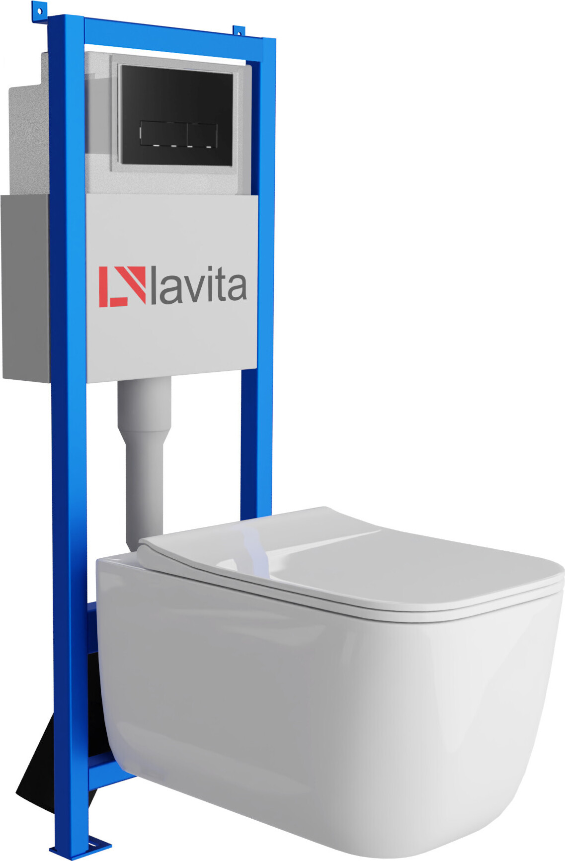 Lavita Komplettset Vorwand-WC Mit Spülkasten - Modernes Hänge-WC Mit Absenkautomatik