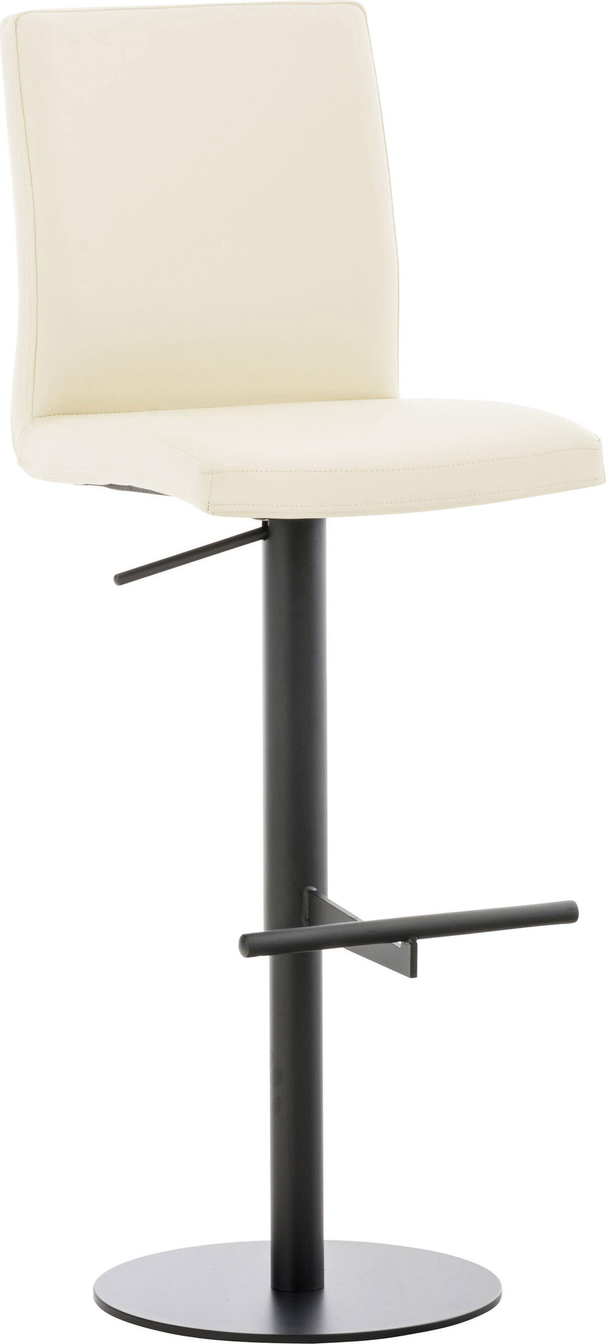 TPFLiving Barhocker Cathy Gestell schwarz Kunstleder Creme TPFL-C-BH-CATHY-KU-GS-CREME