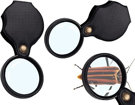 KAPSING Pack 2 Taschenvergrößerung Glasfalt Leser Leser 10x kleiner Kinderleser Sehbehinderte Hilfe Senioren (1000% Objektiv)
