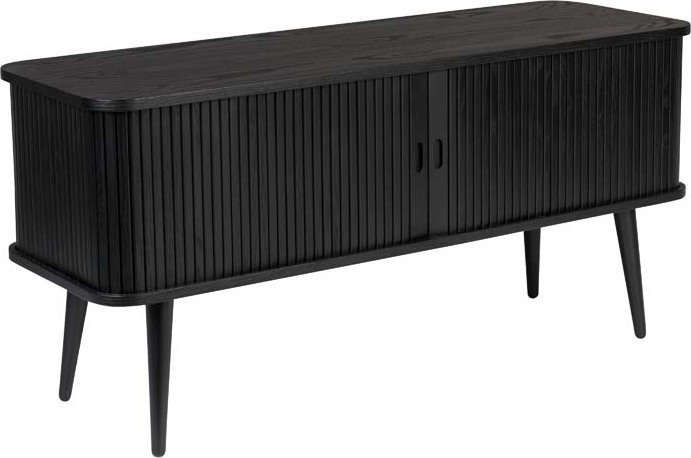 Sideboard BARBIER Schwarz von ZUIVER mit Rollo Schiebetüren 4300022